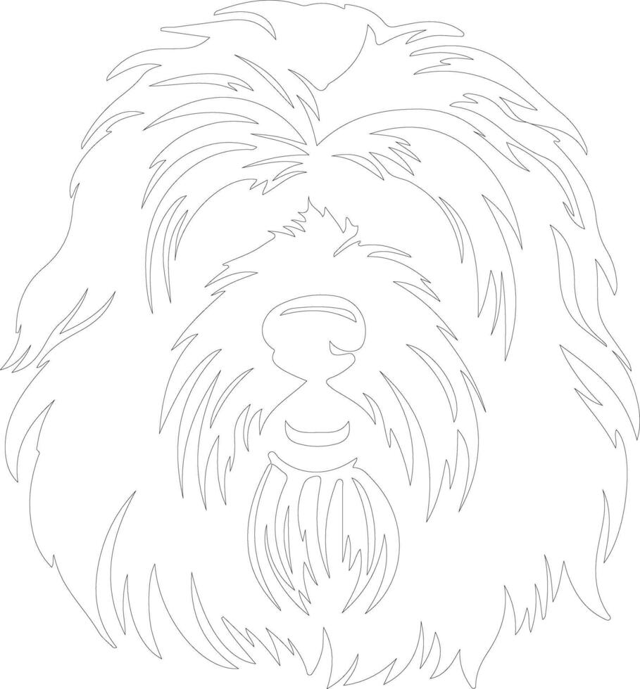 Polish Lowland Sheepdog  outline silhouette vector