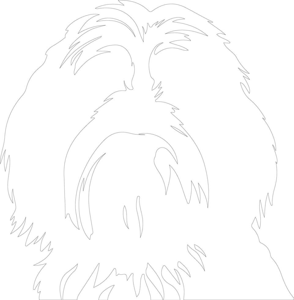 Old English Sheepdog outline silhouette vector