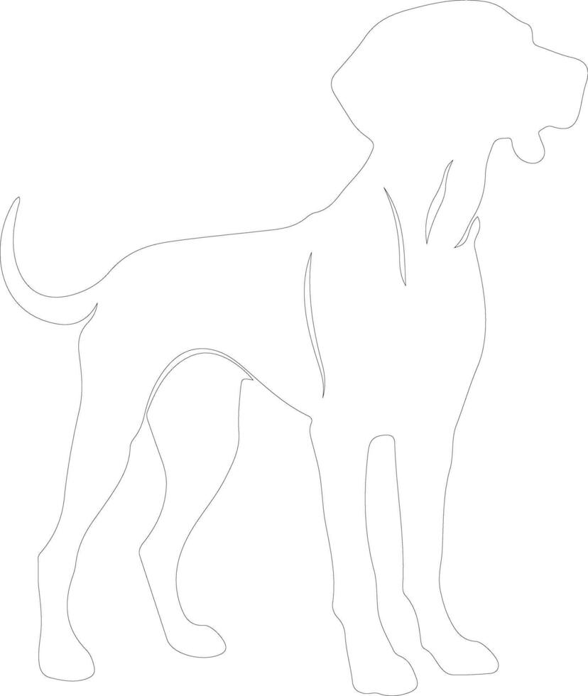 Redbone Coonhound  outline silhouette vector