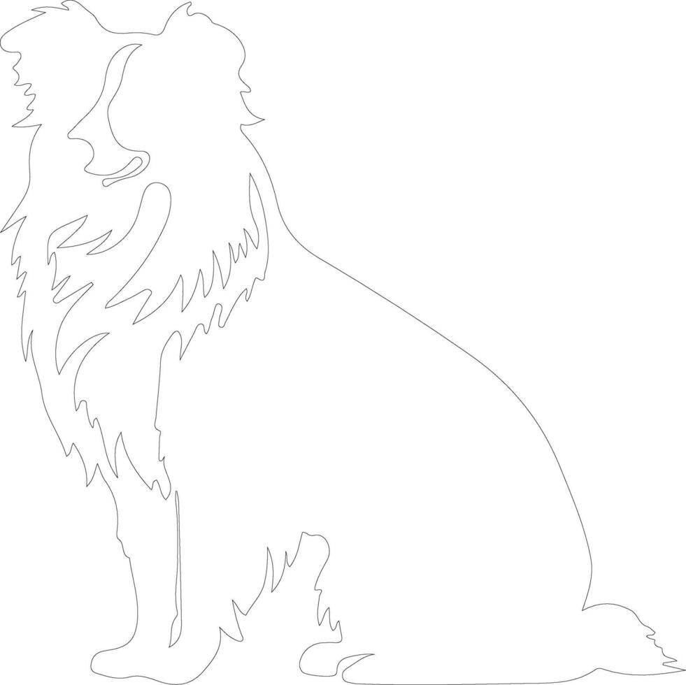 Shetland Sheepdog outline silhouette vector