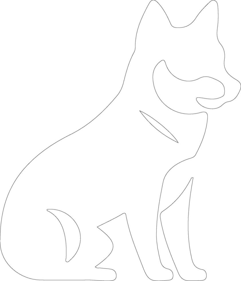 Shiba Inu  outline silhouette vector