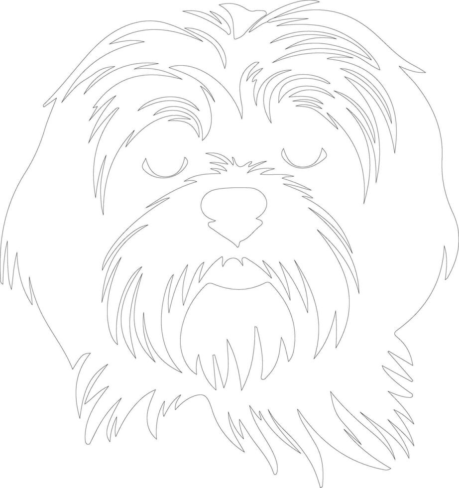 Shih Tzu outline silhouette vector