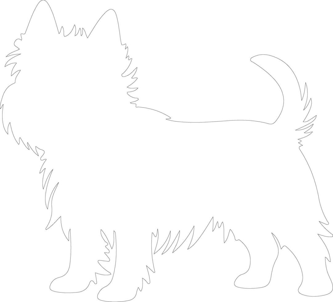 Norwich Terrier  outline silhouette vector