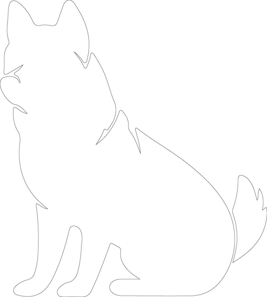 Shiba Inu outline silhouette vector