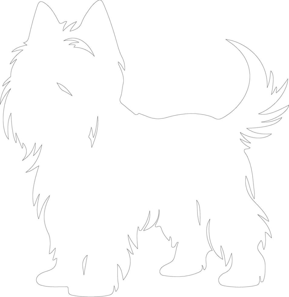 Skye Terrier outline silhouette vector