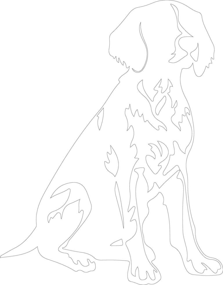Small Munsterlander Pointer outline silhouette vector