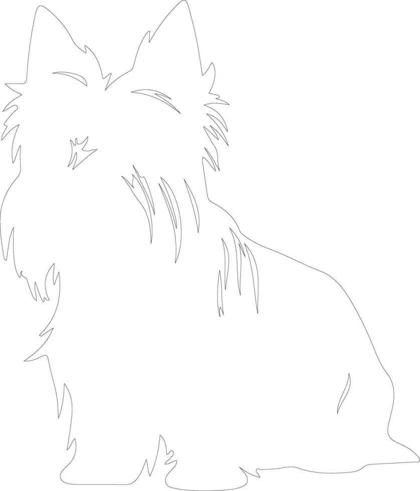 Skye Terrier outline silhouette vector