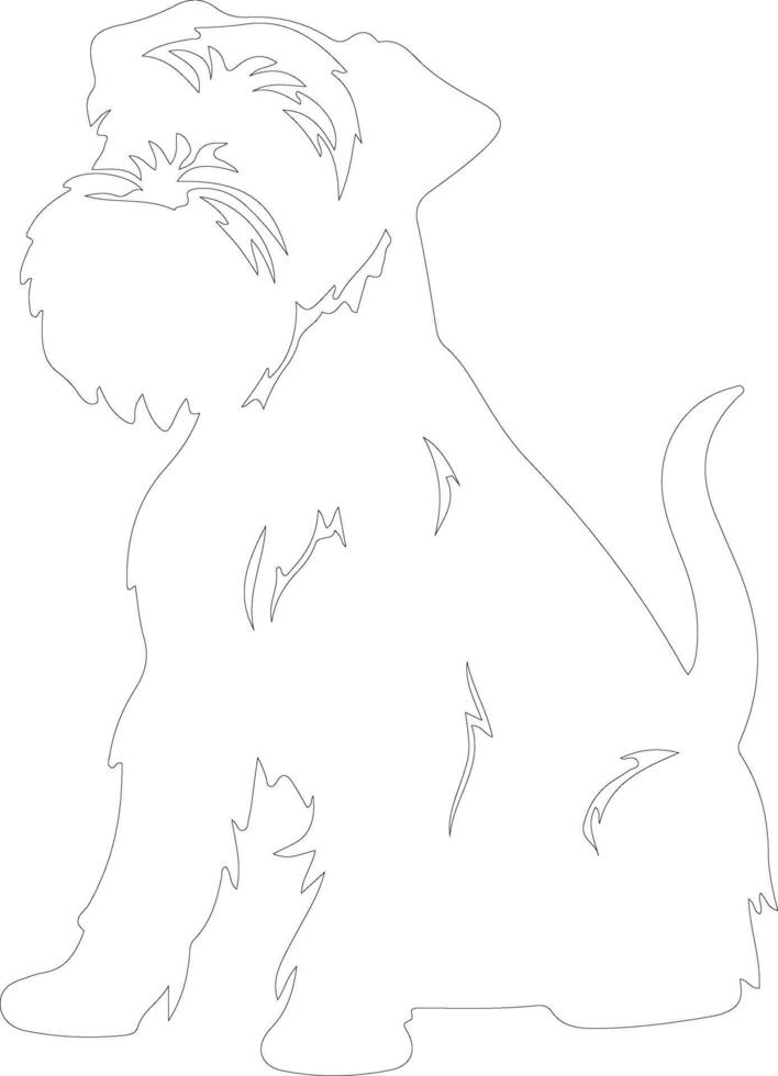 Soft Coated Wheaten Terrier  outline silhouette vector