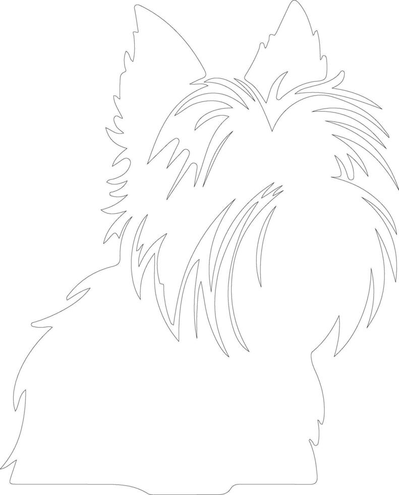 skye terrier contorno silueta vector