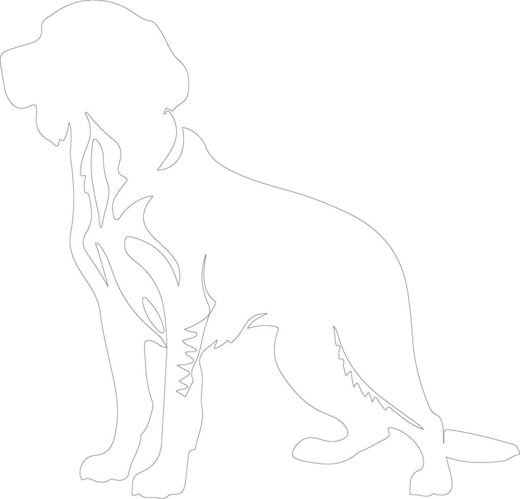 Small Munsterlander Pointer  outline silhouette vector