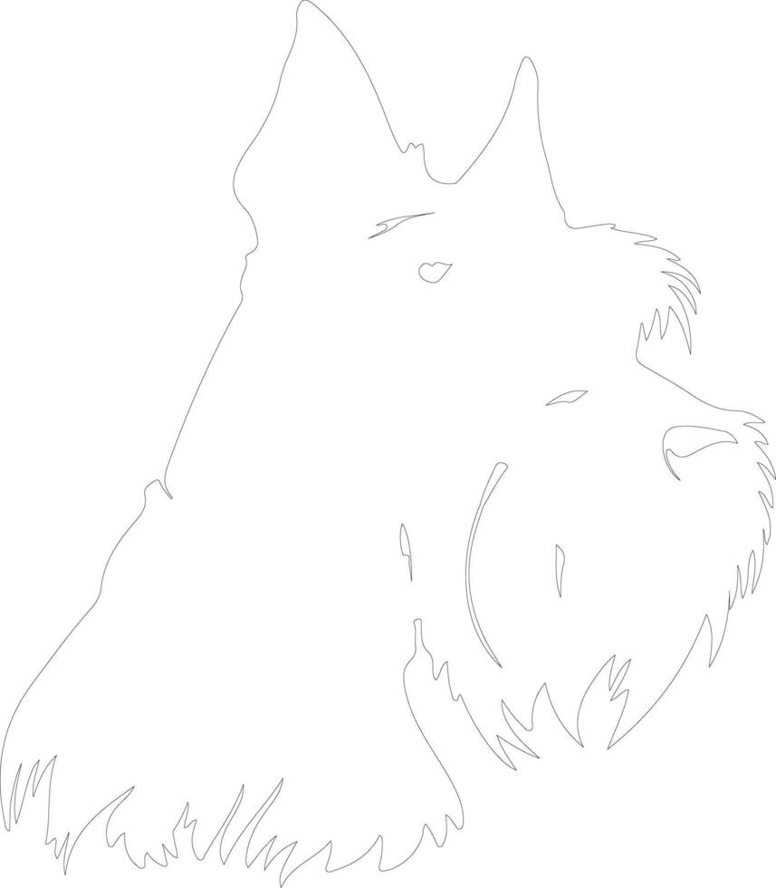 Standard Schnauzer  outline silhouette vector