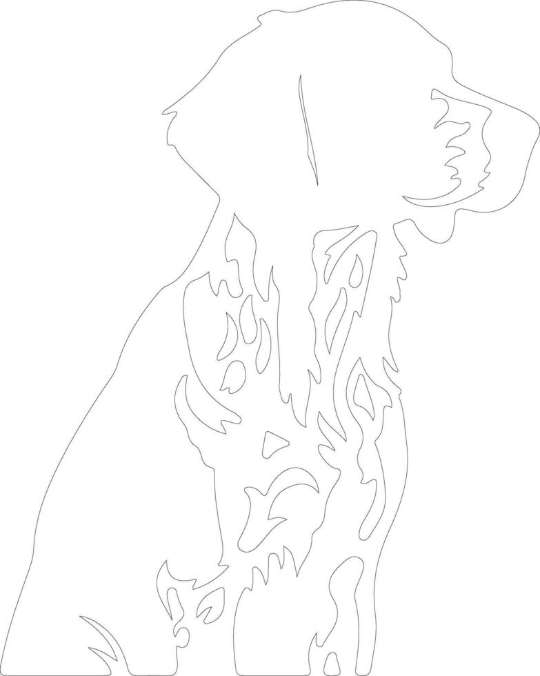 Small Munsterlander Pointer  outline silhouette vector
