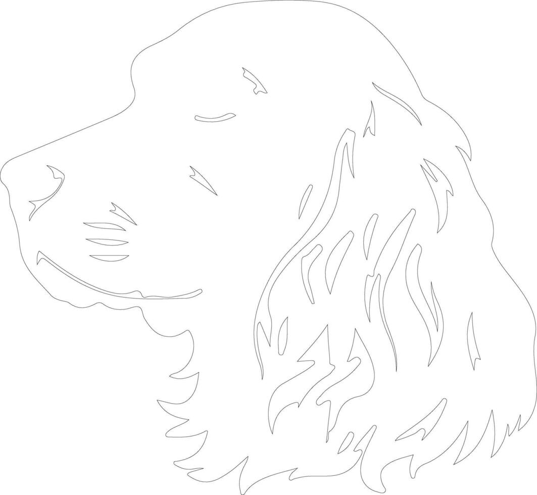 Sussex Spaniel outline silhouette vector