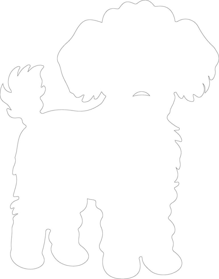 Toy Poodle  outline silhouette vector