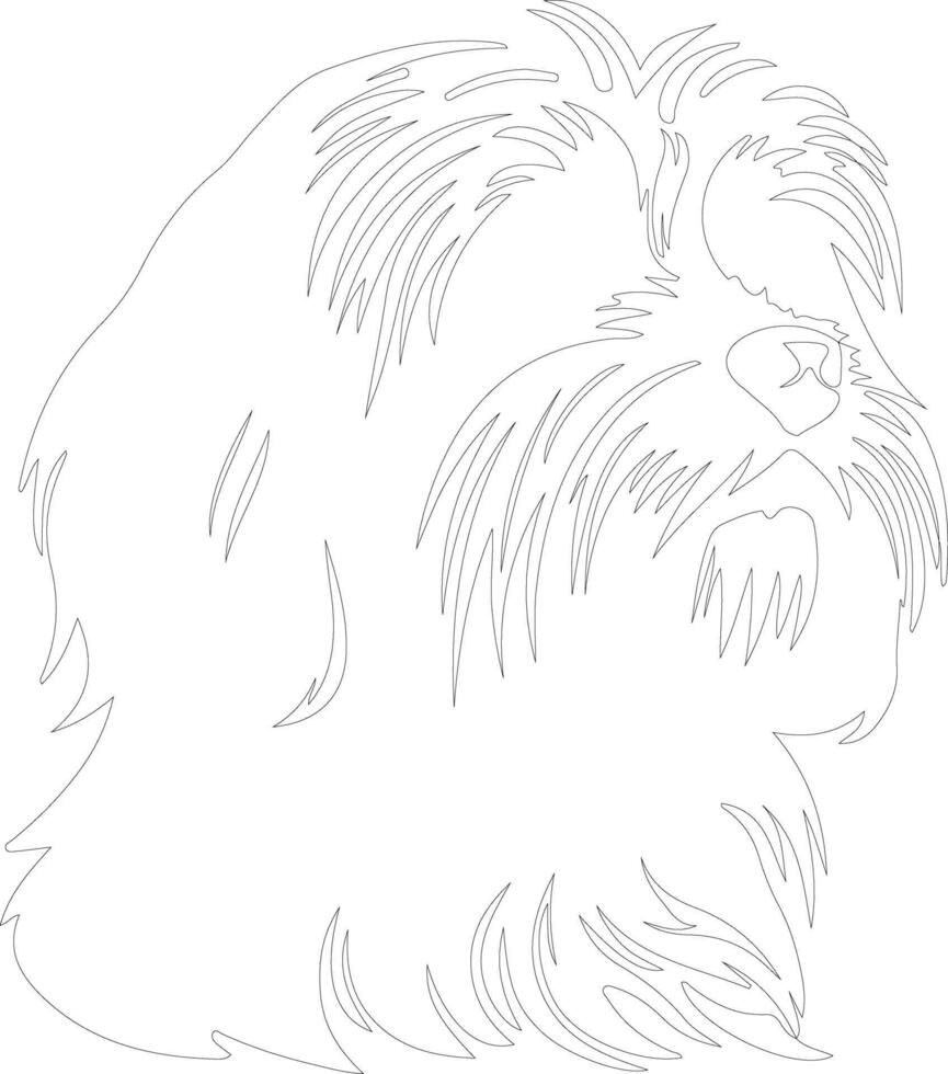 Tibetan Terrier outline silhouette vector