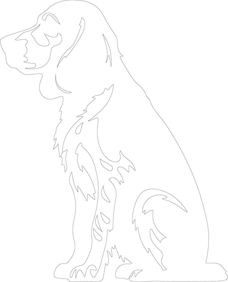 Welsh Springer Spaniel outline silhouette vector