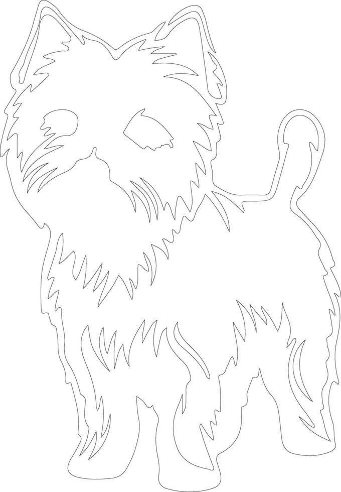 West Highland White Terrier outline silhouette vector