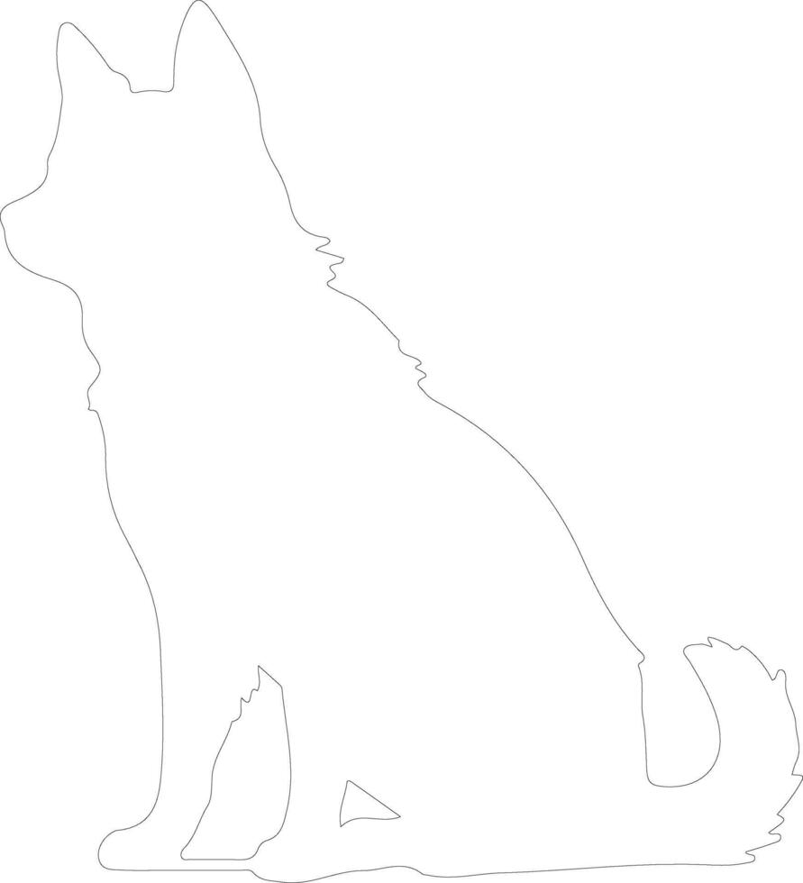 Akita  outline silhouette vector