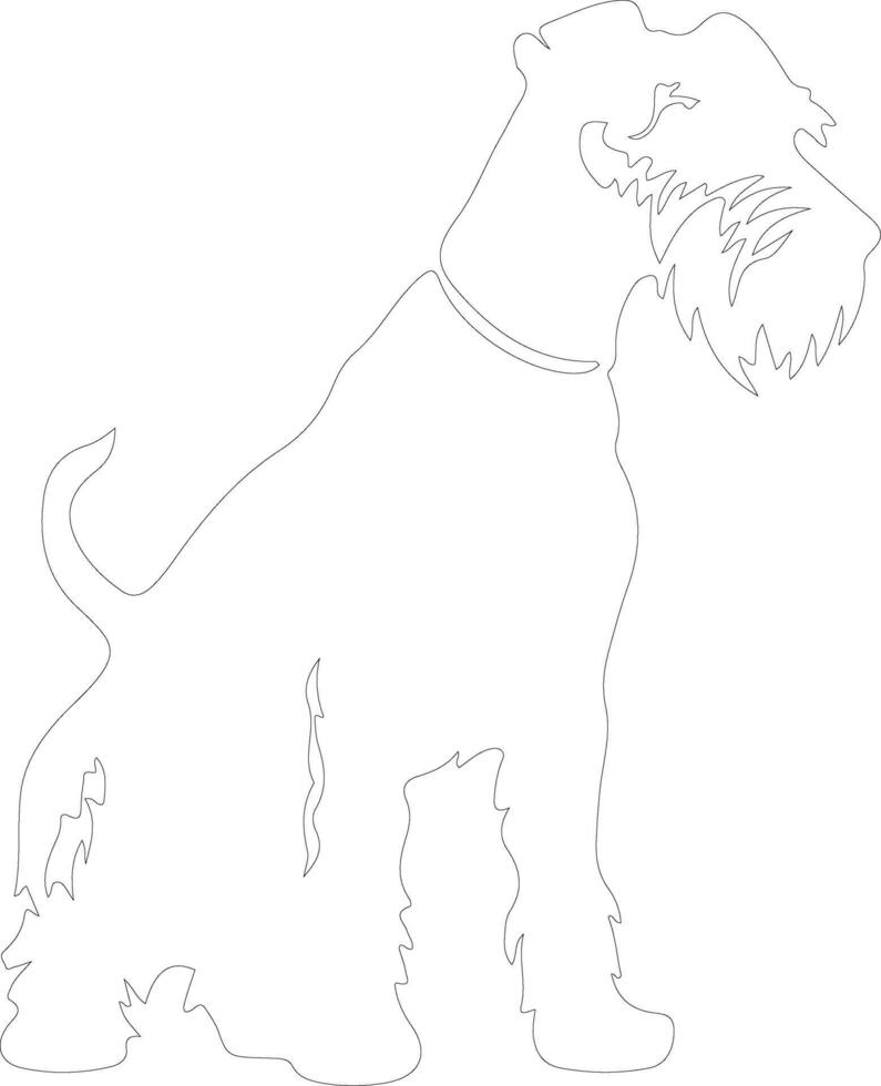 Airedale Terrier  outline silhouette vector