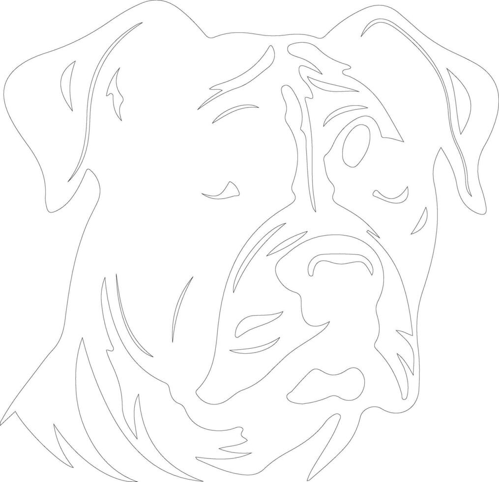 American Bulldog  outline silhouette vector