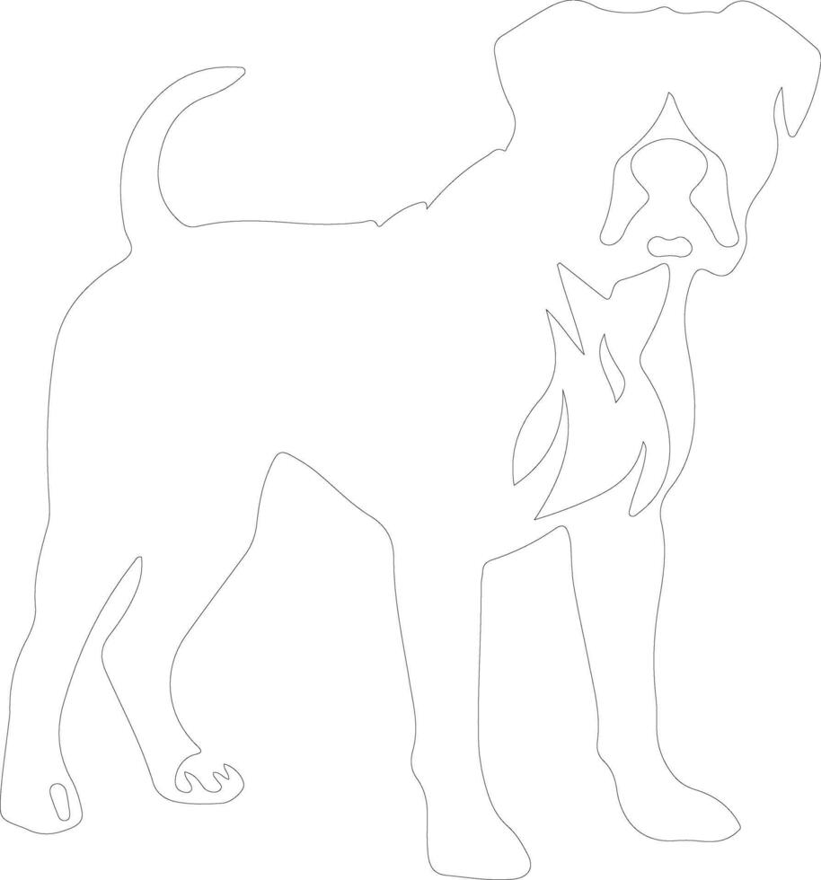 American Bulldog  outline silhouette vector