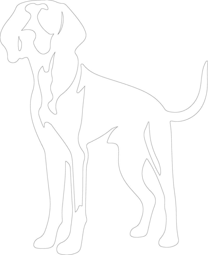 American Foxhound  outline silhouette vector