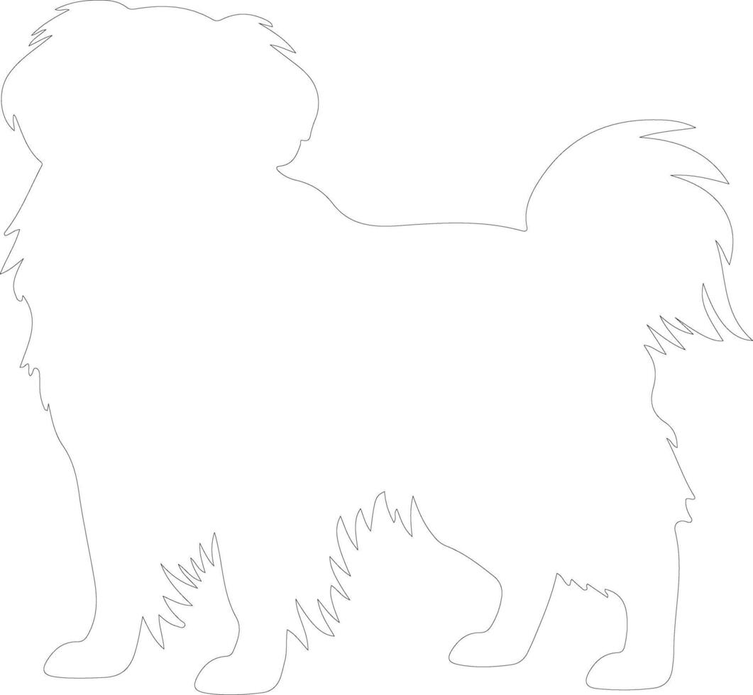 Tibetan Spaniel outline silhouette vector