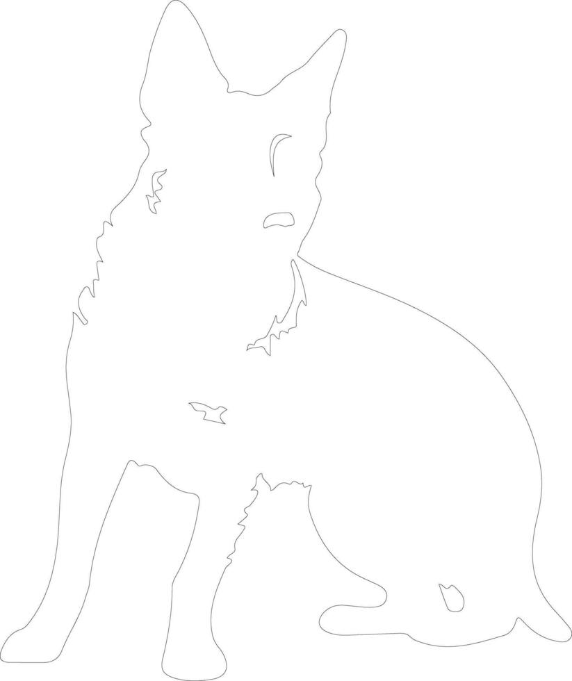 Australian Cattle Dog outline silhouette vector