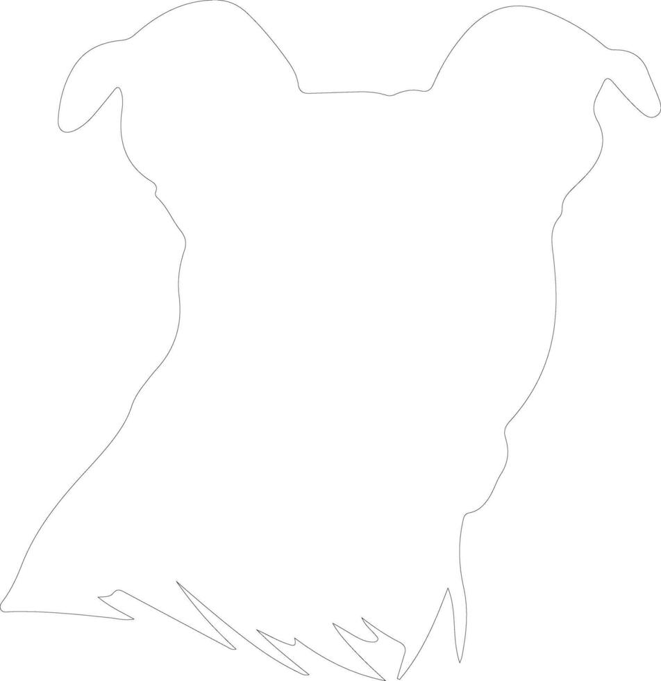 American Pit Bull Terrier  outline silhouette vector