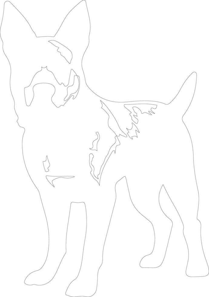 Australian Cattle Dog  outline silhouette vector