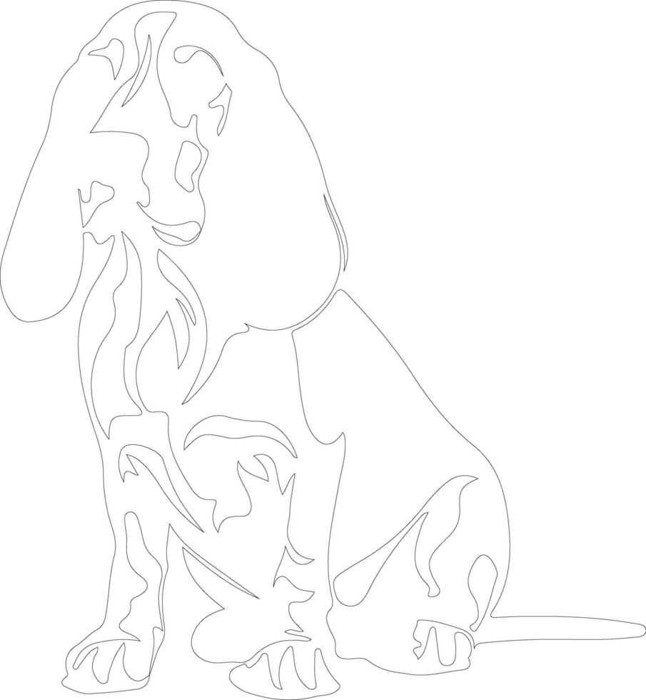 Basset Hound  outline silhouette vector