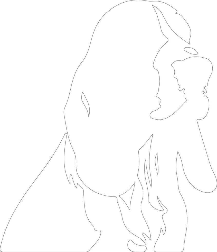 Basset Hound  outline silhouette vector