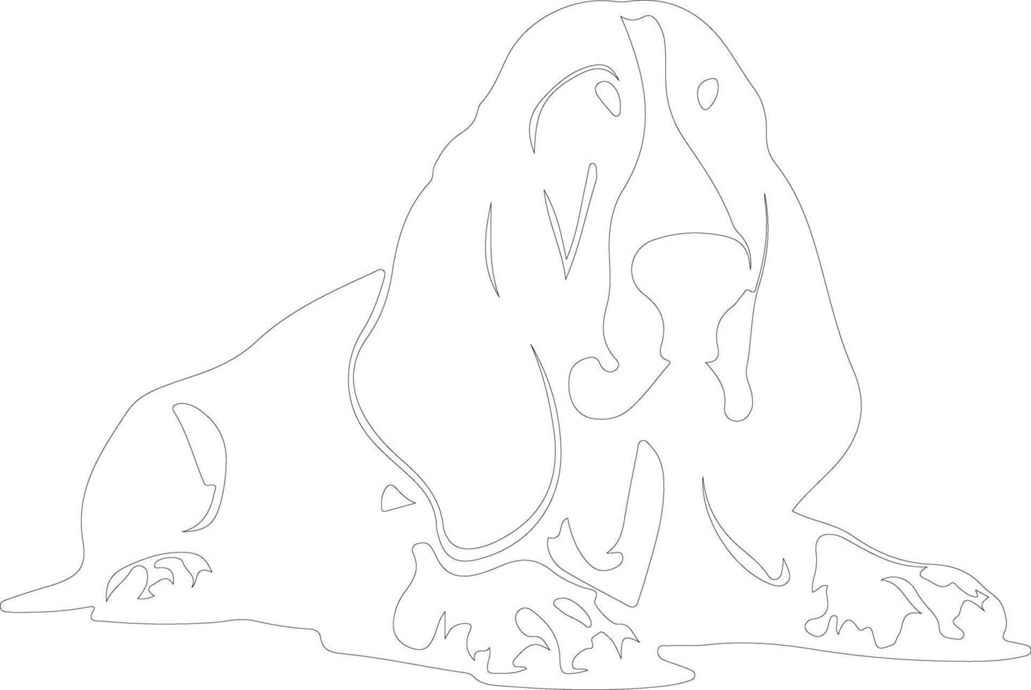 Basset Hound  outline silhouette vector