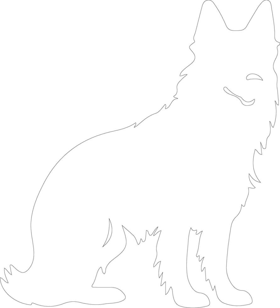 Belgian Sheepdog outline silhouette vector