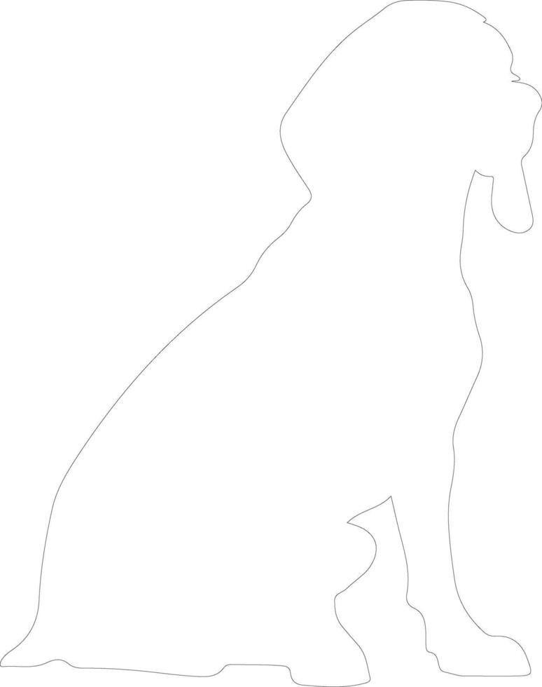 Black and Tan Coonhound  outline silhouette vector