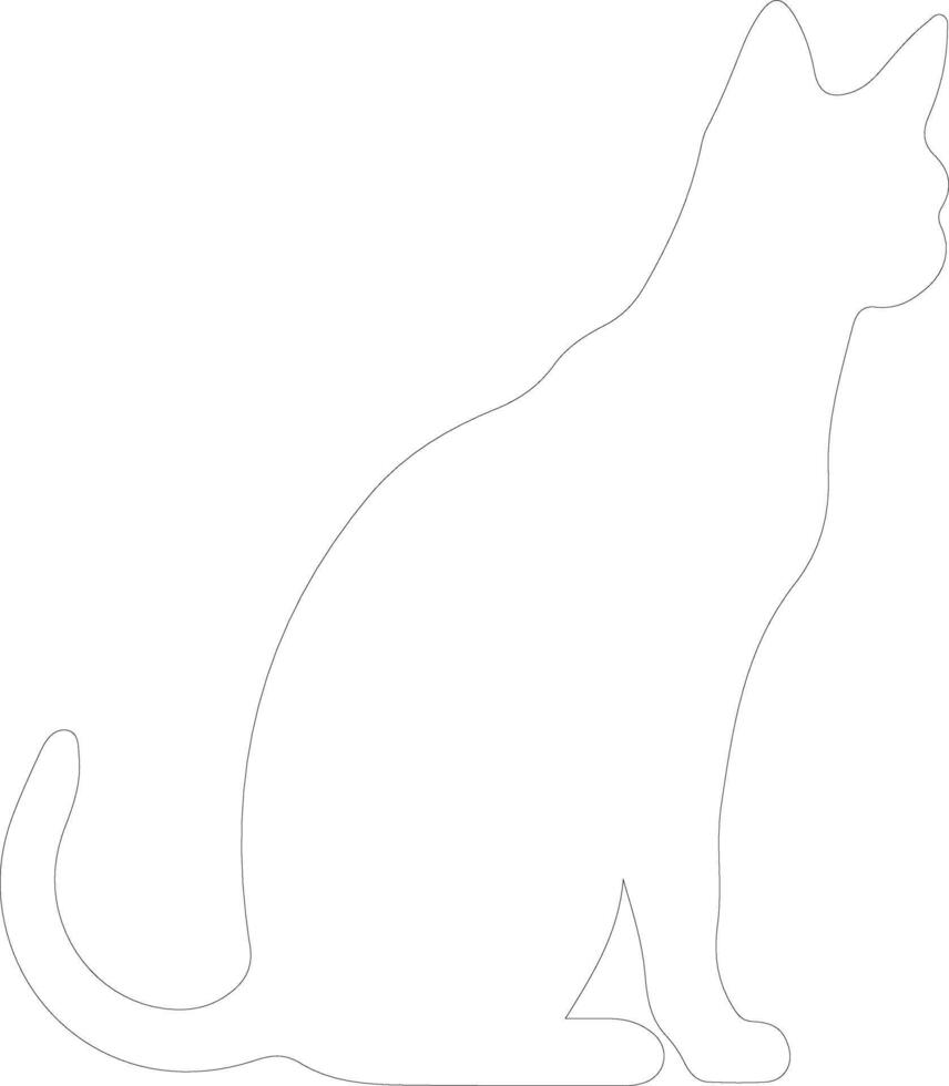 Colorpoint Shorthair Cat  outline silhouette vector