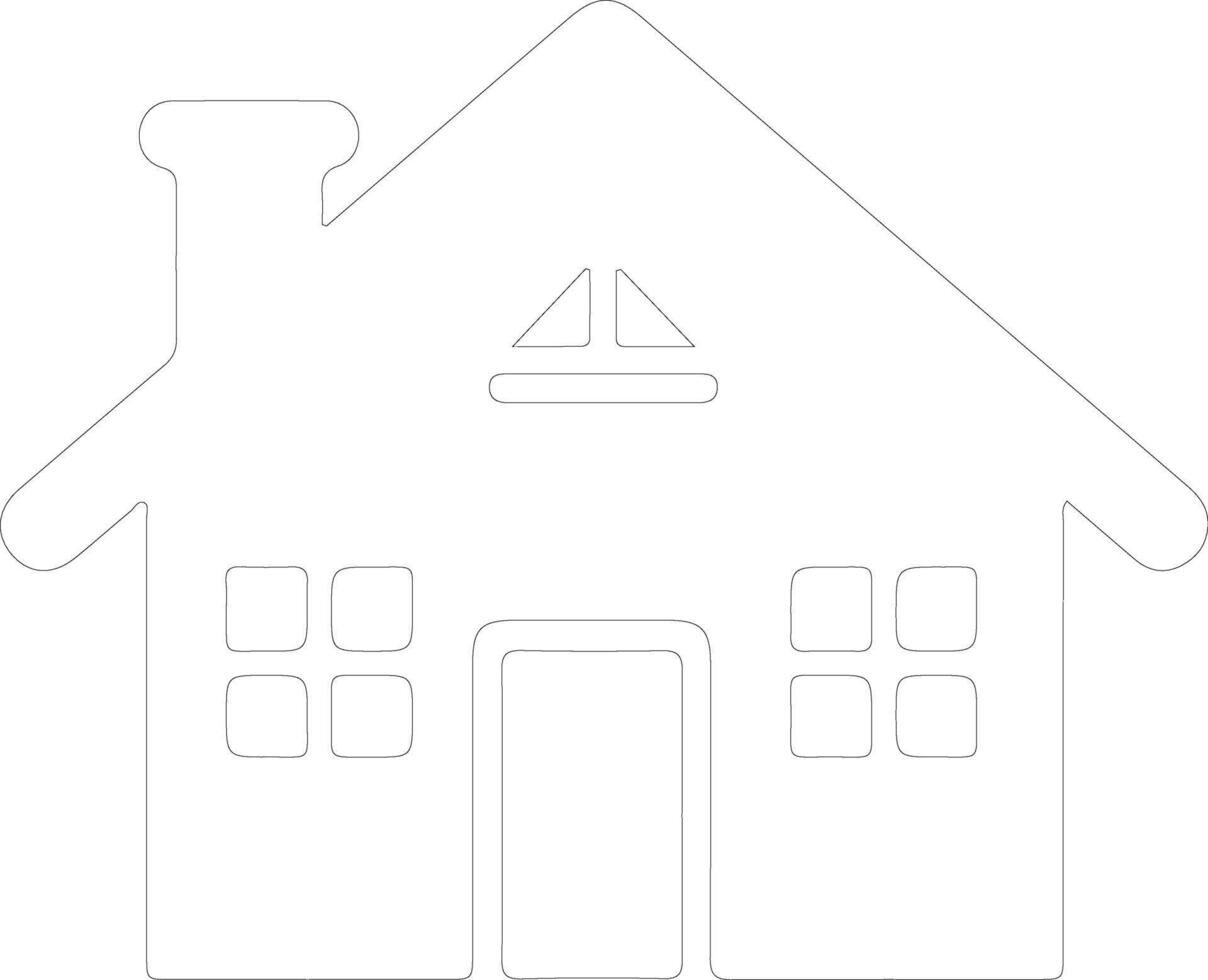 Home icon outline silhouette vector