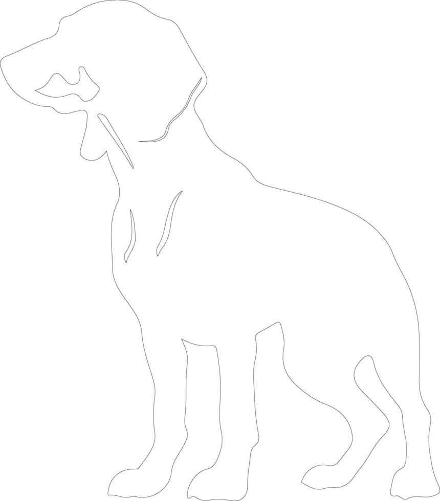 Black and Tan Coonhound  outline silhouette vector