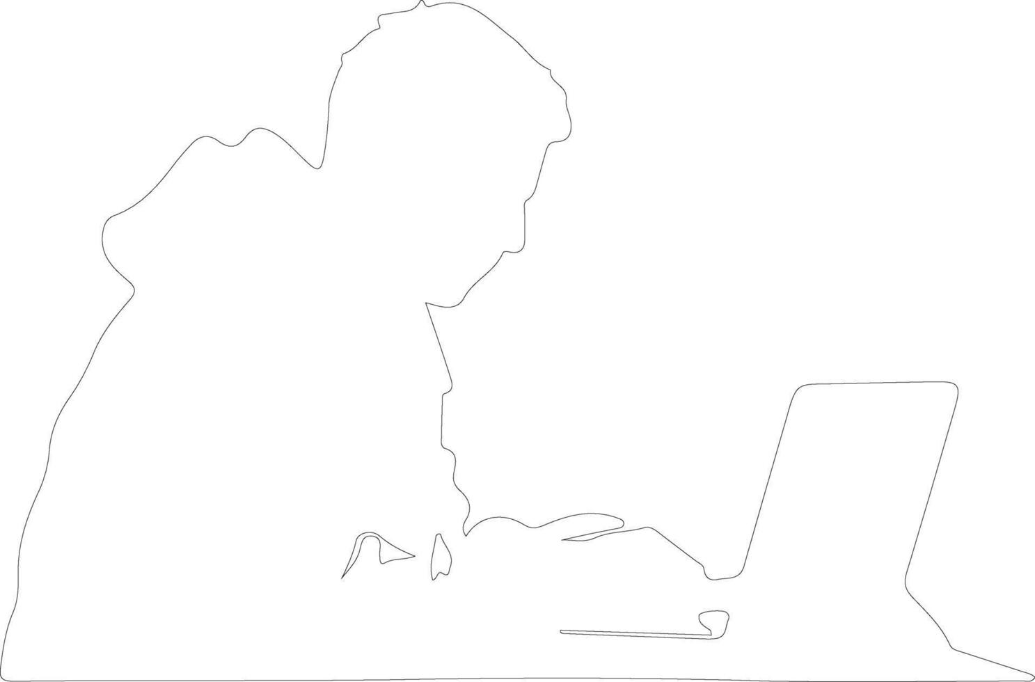 Computer  outline silhouette vector