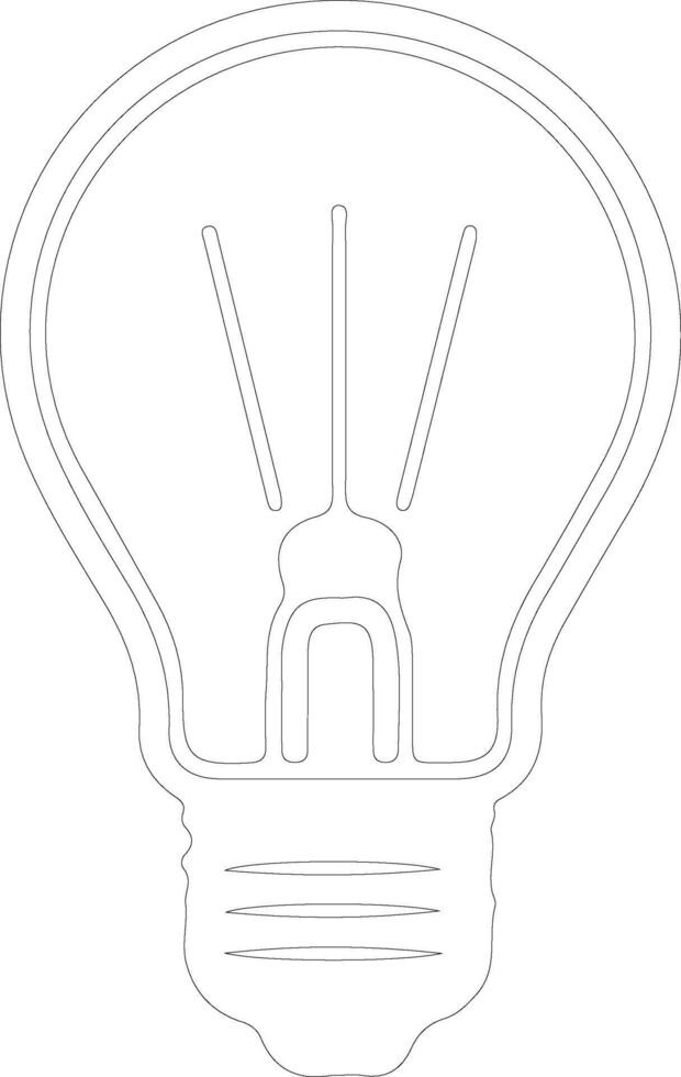 Lightbulb icon  outline silhouette vector