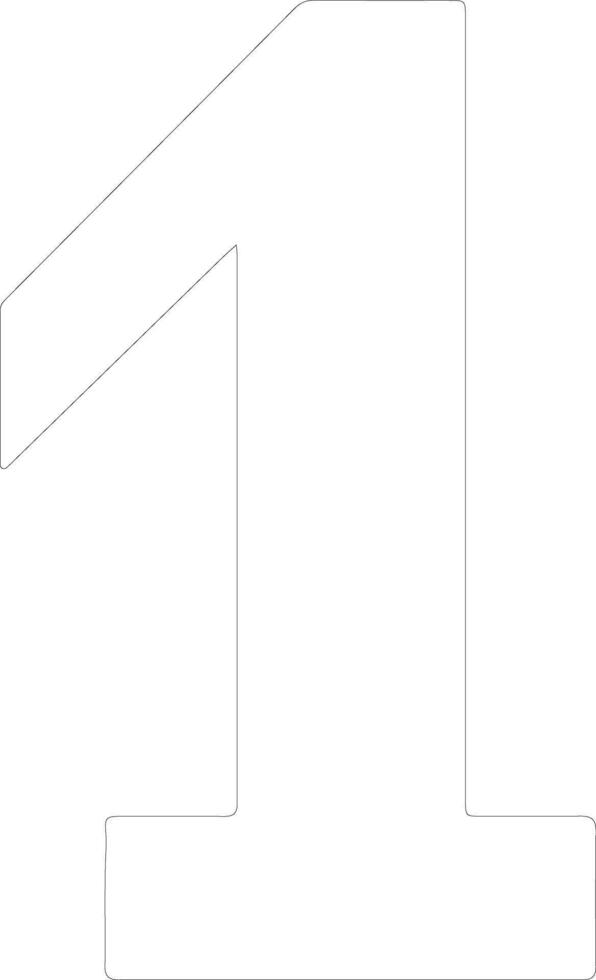 Number  outline silhouette vector