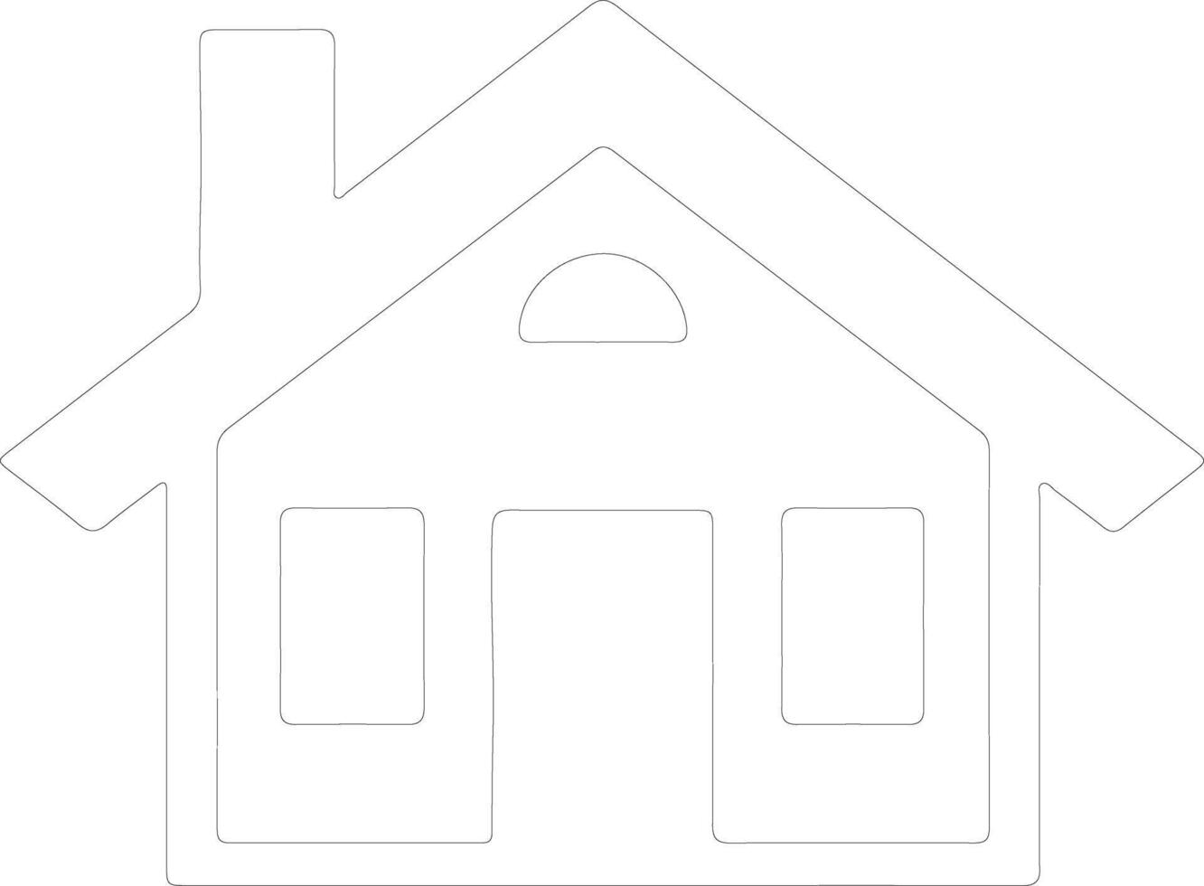 Home icon  outline silhouette vector