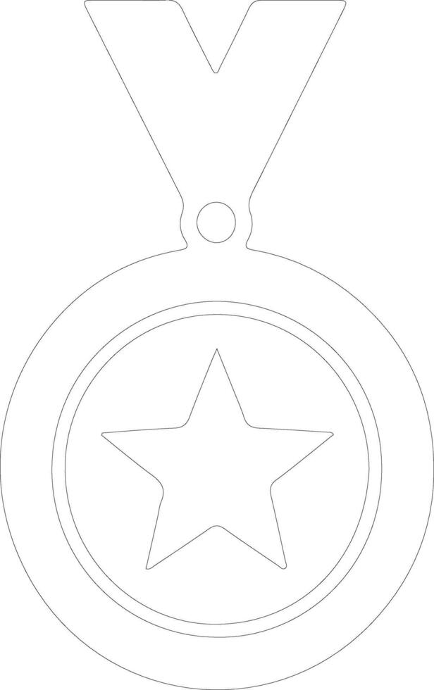 Medal icon  outline silhouette vector