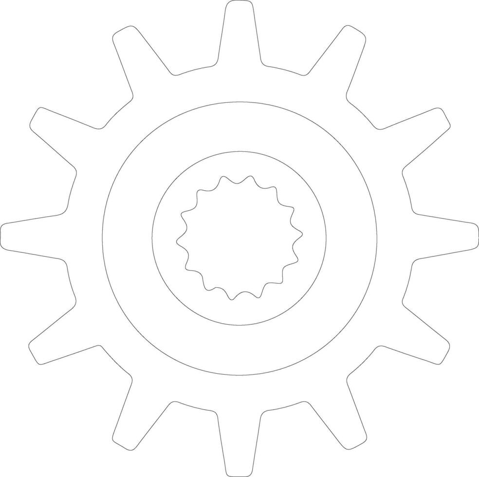 Settings icon  outline silhouette vector