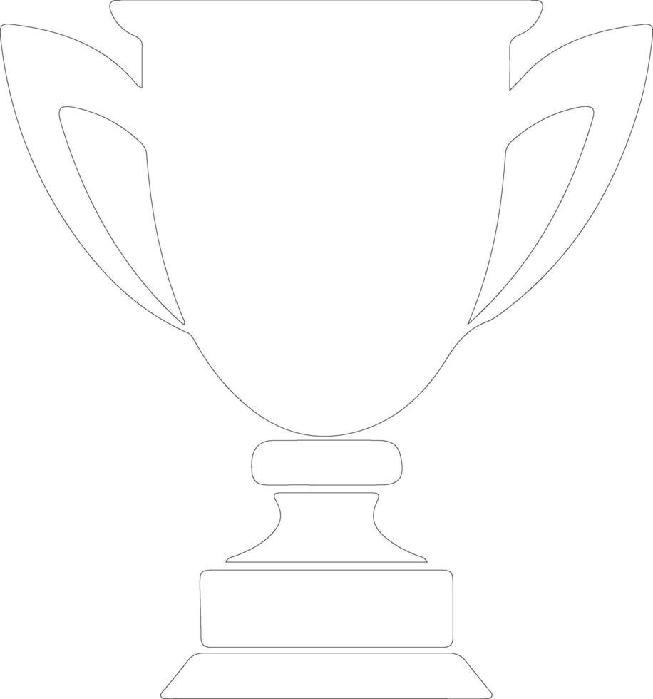 Trophy icon  outline silhouette vector
