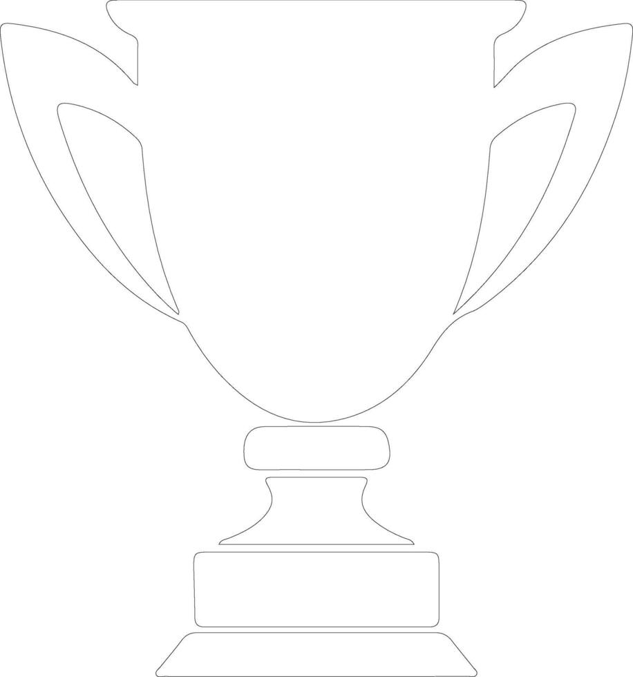 Trophy icon  outline silhouette vector