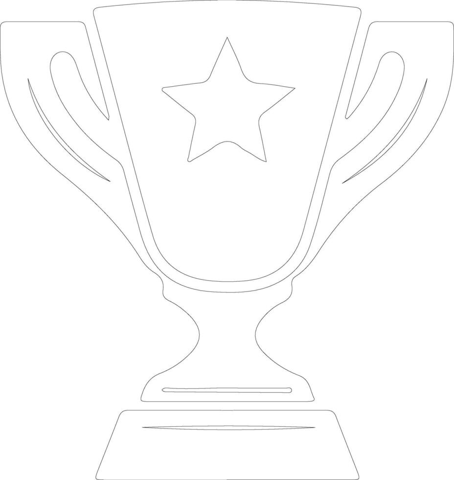 Trophy icon  outline silhouette vector