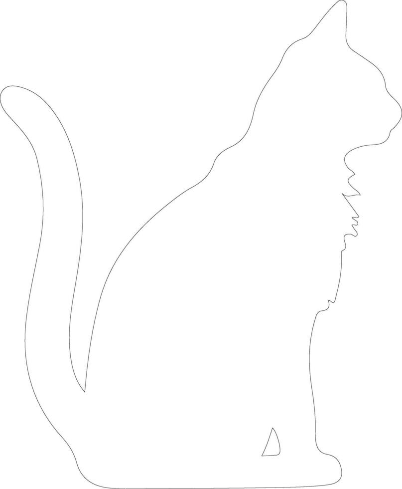 Havana Brown Cat  outline silhouette vector
