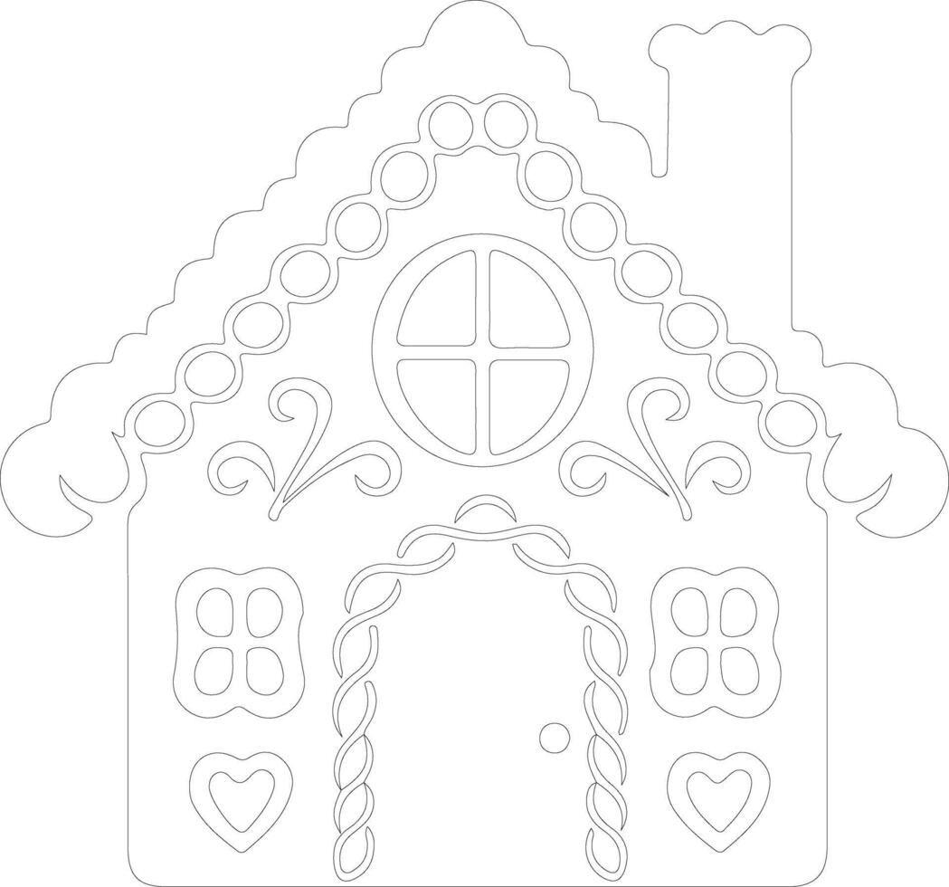 Gingerbread house  outline silhouette vector