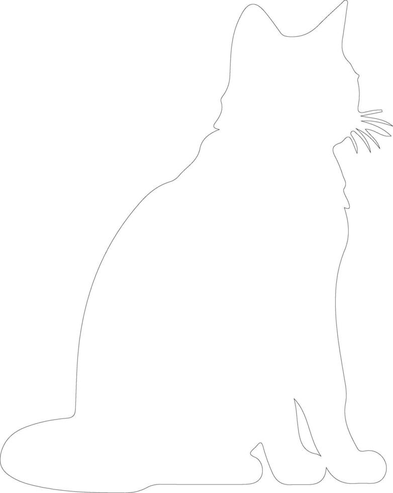 German Rex Cat  outline silhouette vector